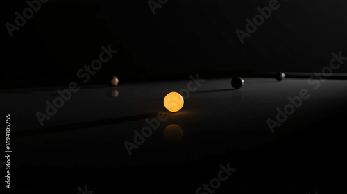Minimalist Glowing Snooker Scene
