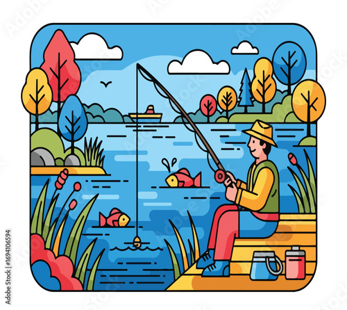 man fishing at lake