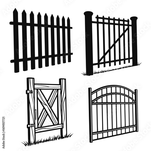 Village fences and gates picket fence wooden gate