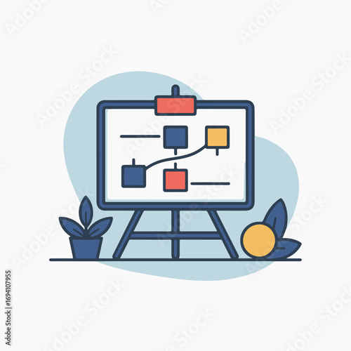 Flat design agile sprint board icon representing workflow and project management concepts.