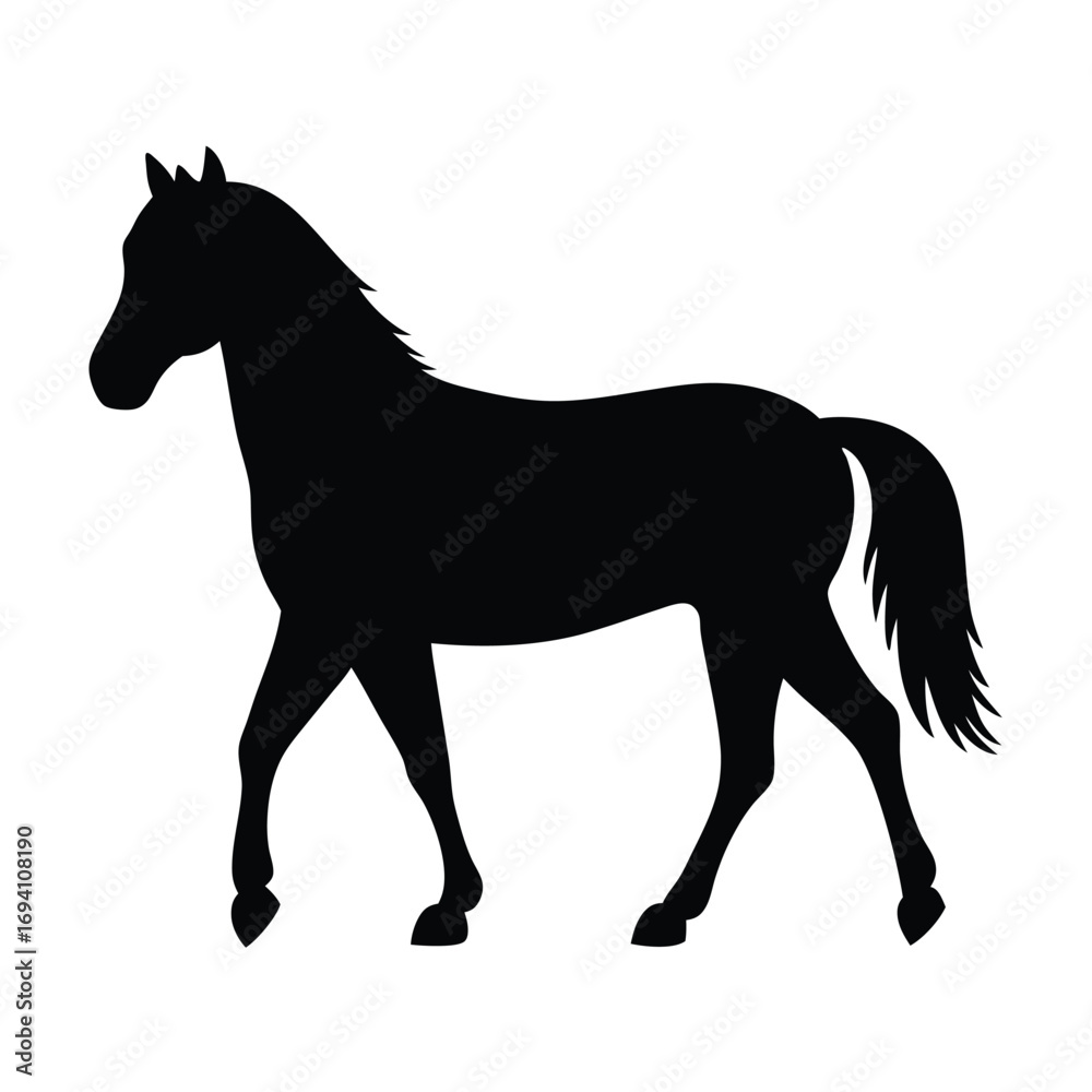 Obraz premium Horse silhouette vector image for graphic design and equestrian themed projects black horse outline art