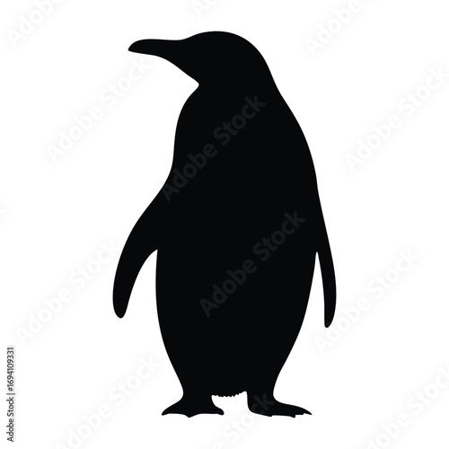 Penguin silhouette vector graphic illustration antarctic bird animal wildlife nature design art black