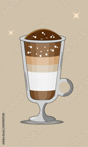 hot coffee drink  illustration, with layers