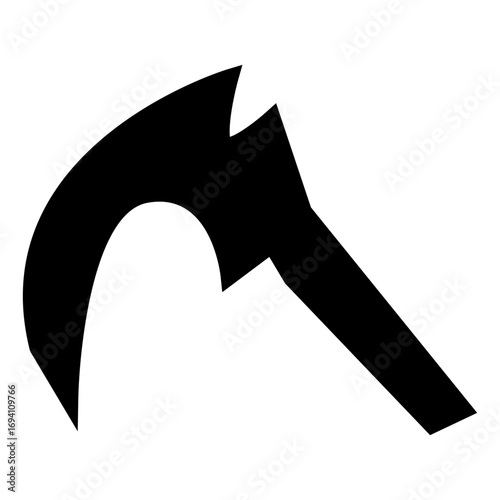 black scythe glyph icon illustration vector