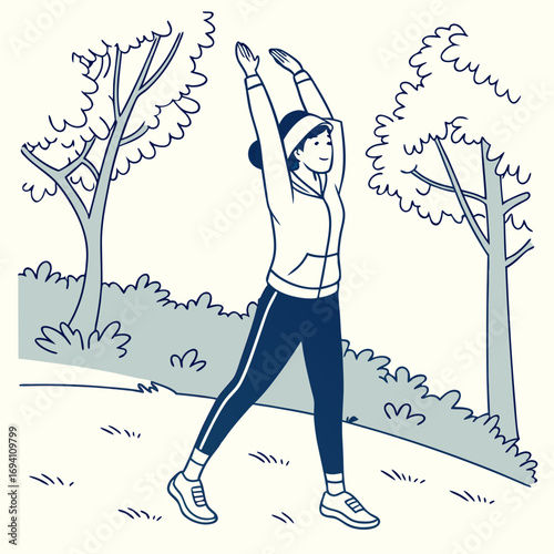 Person performing jumping jacks