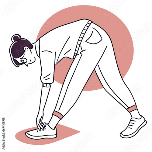 Person bending forward touching toes