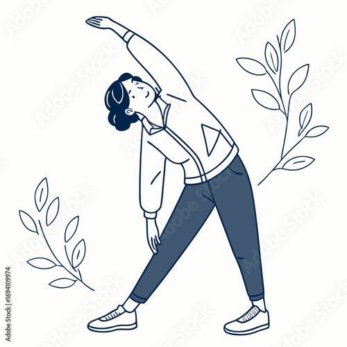 Person streching triceps overhead