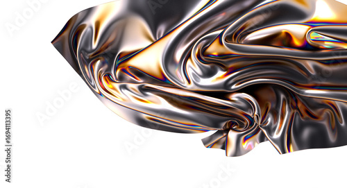 Shimmering metallic fabric ...