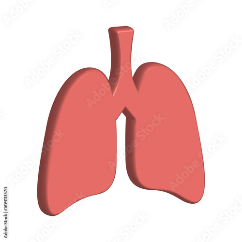 Lungs 3d - human internal organ Vector Icon Design Template. Glossy 3d Human lungs. Sars disease, coronaviruses in the lung. The coronavirus causes the severe illness SARS. Pulmonary hypertension.