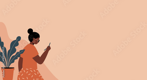 Stylish woman relaxing at home, holding a smoking incense stick. Represents mindfulness, tranquility, and wellness in a modern lifestyle setting.