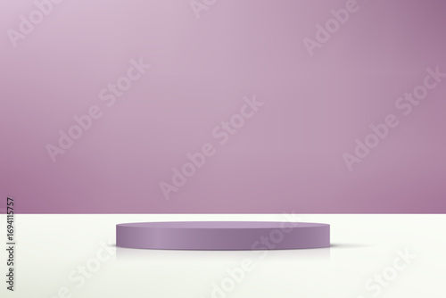 Purple background vector 3d with podium Space for selling products on the website. Abstract wallpaper design with copy space to display your products. Vector illustration.