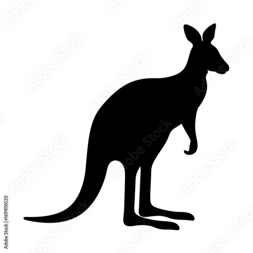Kangaroo silhouette vector, australian animal illustration, wildlife clip art, marsupial graphic design