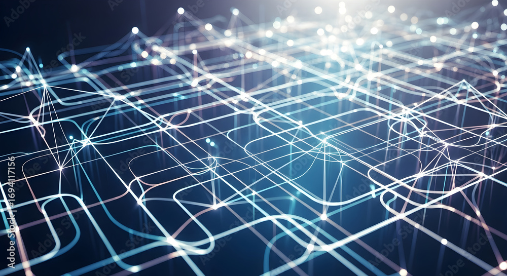 Obraz premium Abstract glowing network connections background image