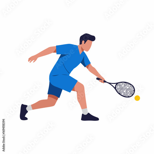tennis player with racket