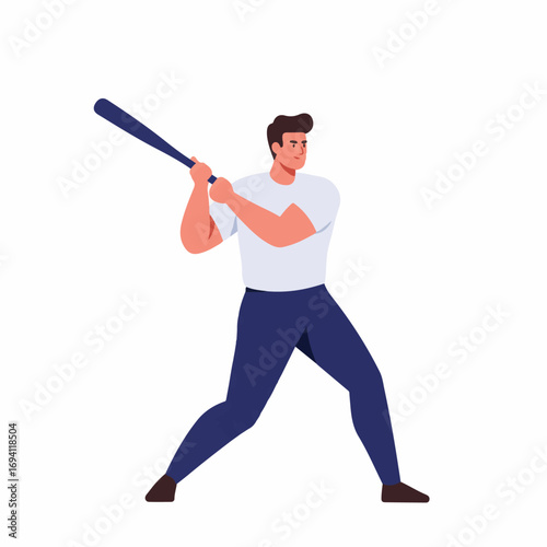 baseball player with baseball bat