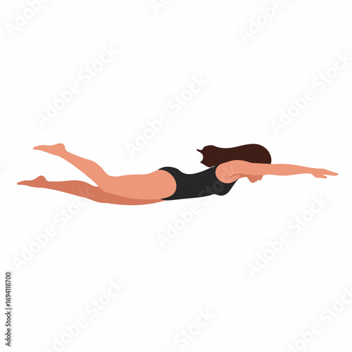 Dynamic woman swimming gracefully, capturing health, fitness, and leisure