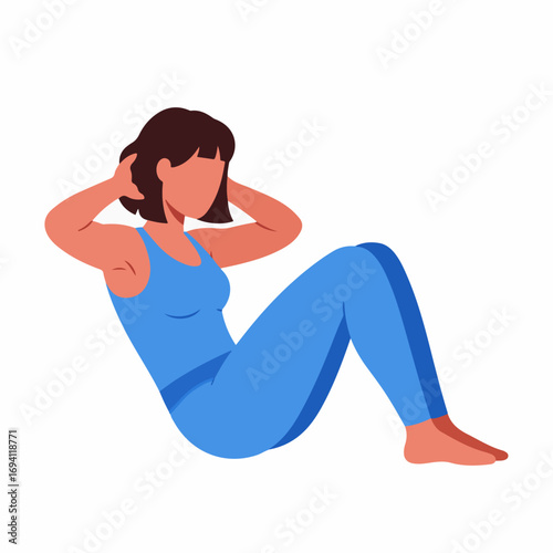 Fit woman performing abdominal crunches for core strength training