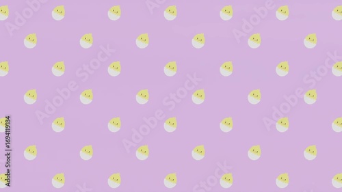 Cute chick loop animation background. Perfect for kids, cartoon, baby, farm themes, nursery projects, and playful animal designs in fun and adorable style.