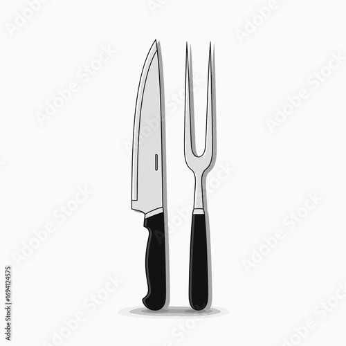 Professional Carving Knife and Meat Fork Set for Culinary Enthusiasts