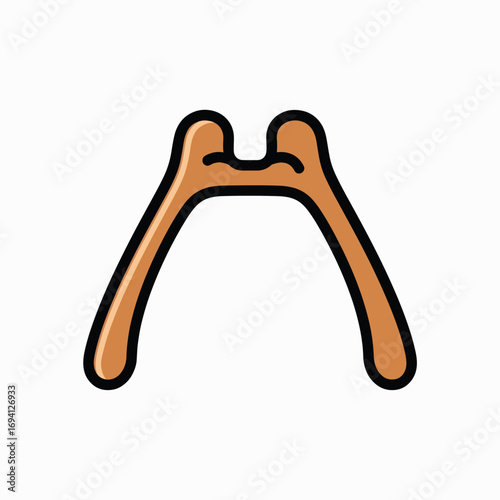 A Simple Wishbone Symbol Representing Luck and Hope for the Future