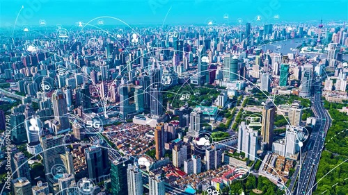 4k technology network digital city