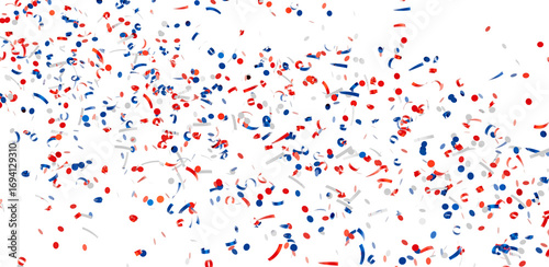 Wallpaper Mural Festive confetti background with red, white, and blue. Perfect for celebrations, parties, and patriotic events. Torontodigital.ca