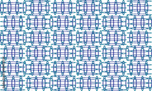 Circle oval pattern in green blue, repeat, replete pattern, endless fabric pattern, blue oval dot bubble, complicated confused grid
