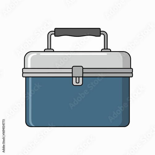 Retro Metal Lunch Box With Handle and Latch for Carrying Food