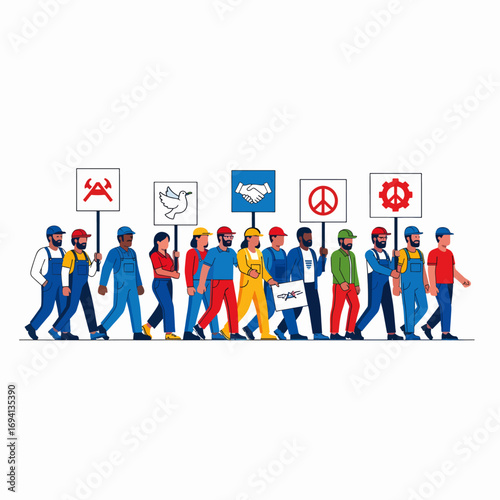 Workers Marching Together Advocating for Rights and Change