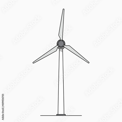 Modern Wind Turbine Generating Clean Energy for a Sustainable Future
