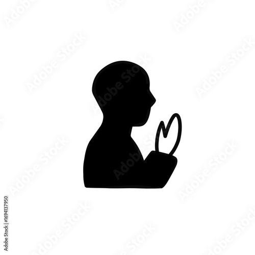 Ilustration of a Man praying silhouette