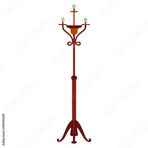 Vintage floor lamp with three light bulbs