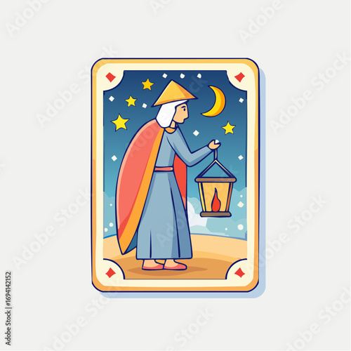 Mystical Tarot Card With Lantern