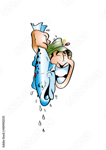 Very happy angler who has caught a fish