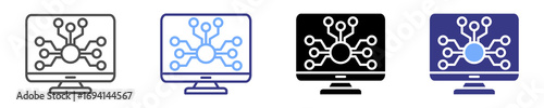  Digital Informatics icon set multiple style