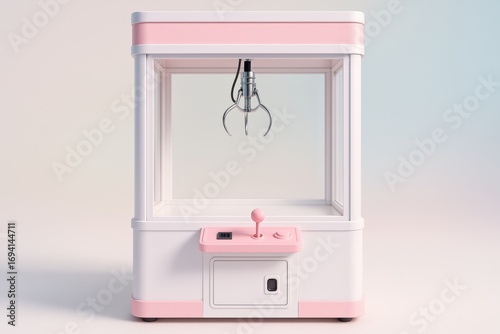 Pastel Claw Machine beckons with its simple, minimalist design, inviting dreams of winning prizes and evoking nostalgic joy in a modern, clean aesthetic
