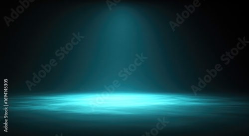 Abstract Teal Spotlight on Dark Background blue glow smoke fog digital art illustration texture design element graphic backgrounds