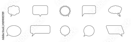 Speech Bubble Icon Set with Chat Clouds for Messages, Dialogues, and Communication Design