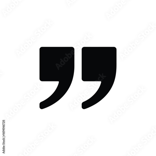 Quotation Marks, Punctuation Symbol with Rounded Shape on Transparent Background