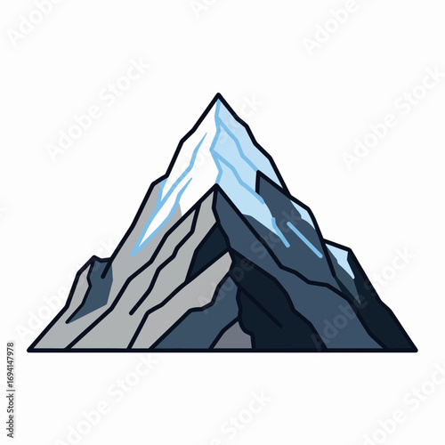 Majestic Snow Capped Mountain Peak Illustration for Adventure and Exploration Themes