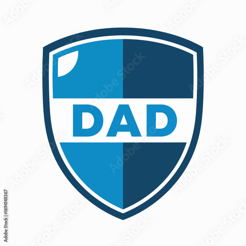 Shield Logo Design Featuring the Word Dad Inside for Fatherhood and Family