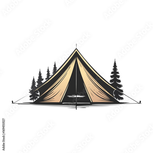Tent in Forest Landscape