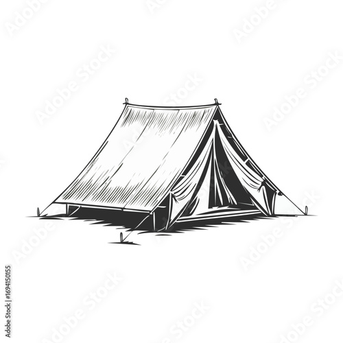 Tent Sketch Line Drawing