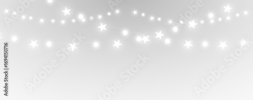 Light christmas garland string xmas holiday festive winter glowing starry background with bright illumination lamps png.