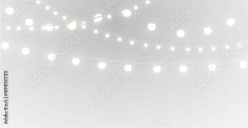 Light christmas garland string xmas holiday festive winter illumination glow background with seasonal celebration lights.