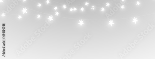 Light christmas garland string xmas holiday festive winter glow illumination creating bright merry decorative star png.