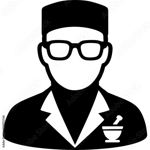 Minimalistic black pharmacist silhouette