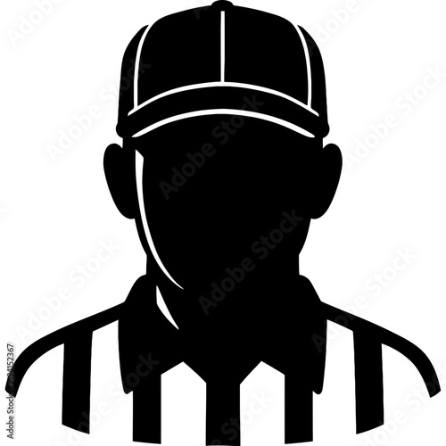 Minimalistic referee silhouette on white background