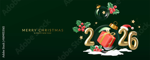 Christmas and New Year greeting card 2026.