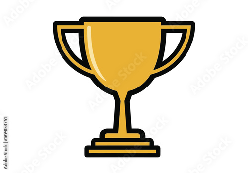 Golden Trophy Presentation at Awards Ceremony, Indoor Event, Focused Viewpoint on Achievement